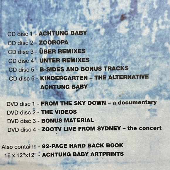 🎶Rare Vintage U2 20th Anniversary Achtung Baby DVD, Artwork and Book Collection - Picture 14 of 15